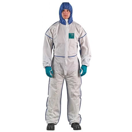 Ansell AlphaTec 1800 Comfort bound disposable coverall – Type 5/6 protection, microporous laminate, 