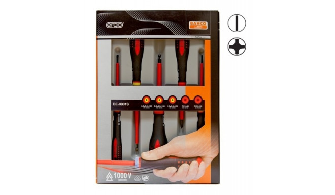 Insulated screwdriver set ERGO™ 5 pcs - SL3,0/4,0/5,5; PH1/2 - 1000V VDE