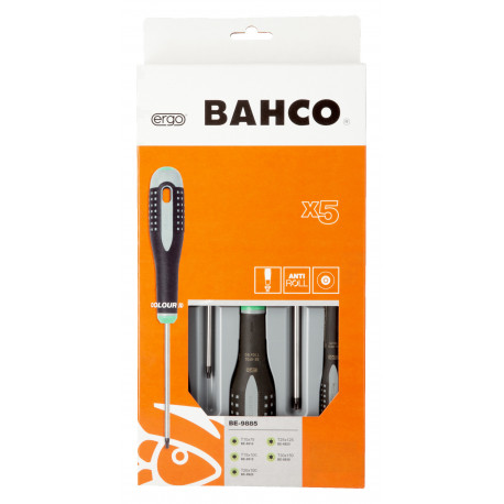 Bahco ERGO™ Torx kruvikeerajate komplekt BE-9885 – VDE isolatsioon, kitsad terad T10–T30, ergonoomil