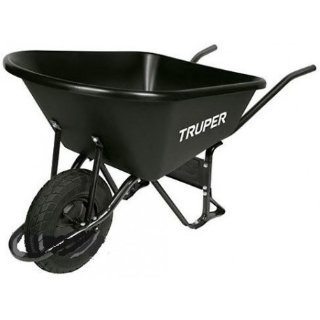 Wheelbarrow with plastic tray 120L, reinforced pneumatic wheel Truper® (3pcs)