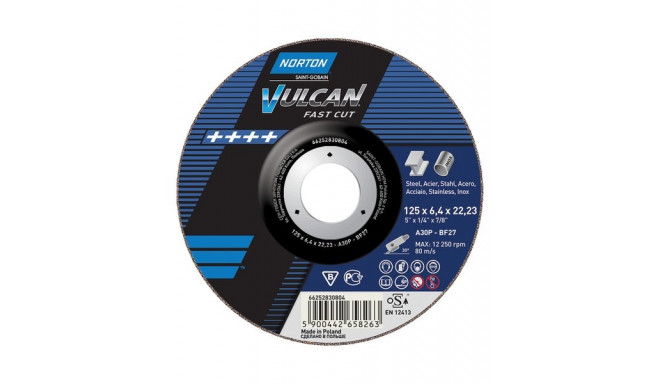 Grinding disc Norton Vulcan 125x6,4x22,23mm A30S T27 (10gab)