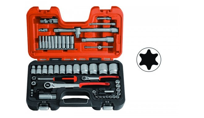 Bahco socket and wrench set – 56-piece 4-32mm 1/4" and 1/2" drives, 12-point chrome vanadium steel