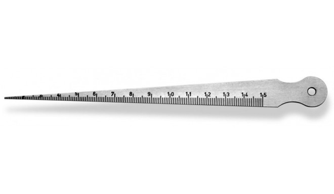 SCALA wedge-shaped measuring rod – hole diameter and depth measurement, 1-15 mm range, metal alloy