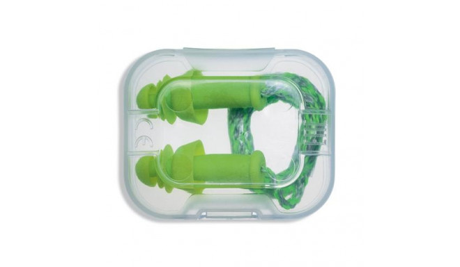 Reusable ear plugs with cord Uvex Whisper+, lime, SNR 27dB, size M, in a plastic mini box