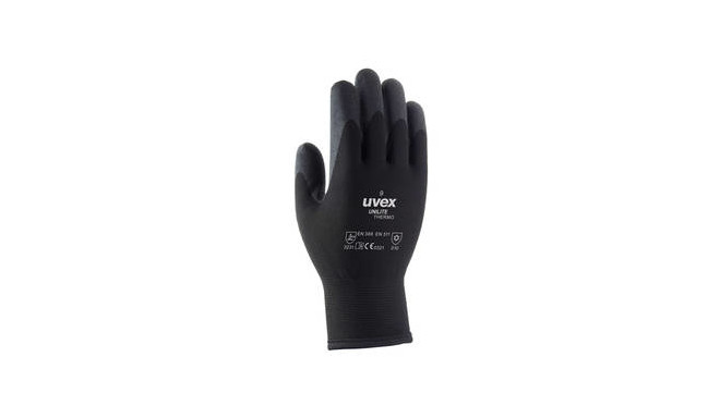 Töökindad külma ilma jaoks, Uvex Unilite Thermo, mustad, suurus 8