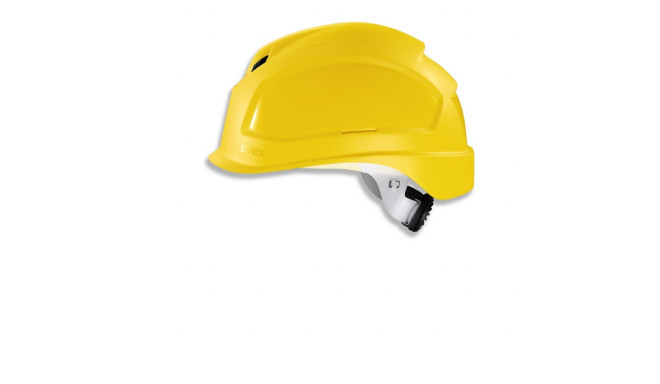 Safety helmet Pheos B-S-WR, Yellow, variable front/back ventilation, 55-61 cm. Textile harnes of 6 s