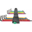 Wera TORX® L-võtmete kmpl T8-T40 9 osa, Multicolour, BlackLaser, kuulpea 967/9 TX XL