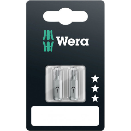 Wera 855/1 TH screwdriver bits – Pozidriv PZ 3, 25 mm, extra-hard with torsion zone, 2 pieces