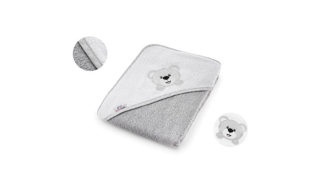 Bocioland bath cover (100% Cotton) 100x100 bear, grey