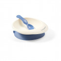 Baby suction bowl with spoon, blue, 1077