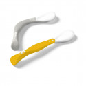 BabyOno plastic spoons for babies 2 pcs. grey-yellow, 1066/05