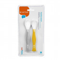 BabyOno plastic spoons for babies 2 pcs. grey-yellow, 1066/05