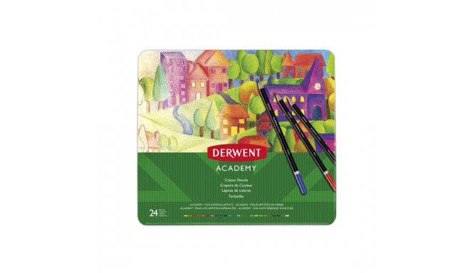 Värvipliiats Derwent  Academy 24tk. metallkarbis