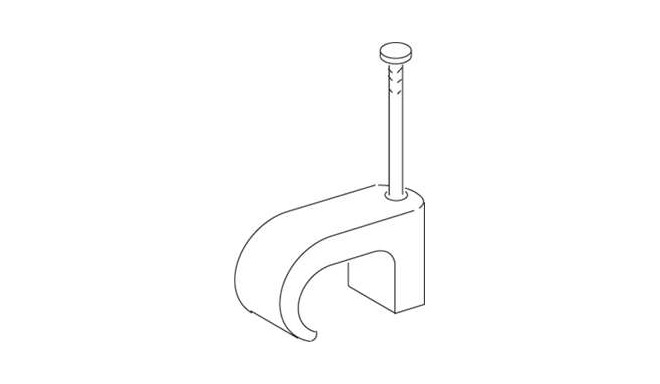 Kaablikinnitus naelklamber/sormat Spell TC 3-5 valge, nael 20mm, ümarkaabli läbimõõdule 3mm - 5mm, (