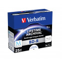 BD-R Verbatim M-Disc 25GB 4x Blu-Ray Inkjet printable Jewel Case (1pakk - pakis 5tk), Lifetime Archi
