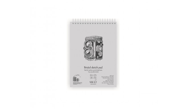 Joonistusplokk A5 185gsm, 30 lehte,spiraalköide,Authentic Bristol SMLT