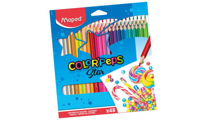 Värvipliiats ColorPeps Oops! 24värvi, kummiga, Maped