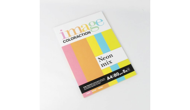 Koopiapaber A4 80g neoon mix 5x10lehte pakis
