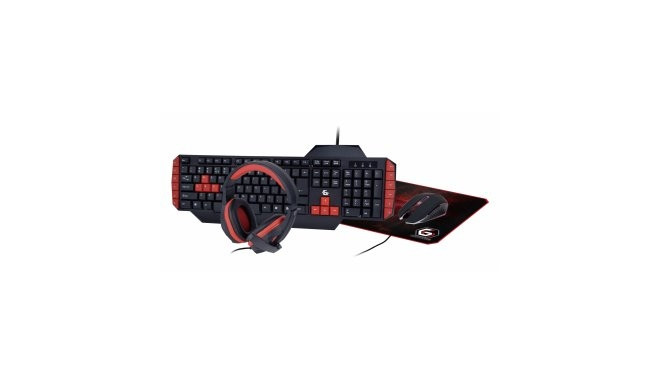 Gembird GGS-UMG4-02 4-in-1 Kit Keyboard + Mouse + Headphones + Mouse Pad