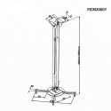 Nedis PJCM200GY Projector Ceiling Mount 360 ° Max 10