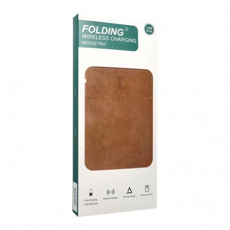 Mouse pad with wireless charger 15W OJD-82 brown grey