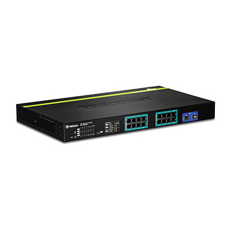 16-port Gigabit Web Smart Switch w/ 2 Shared Mini-GBIC Slots (16 PoE, 2SFP)