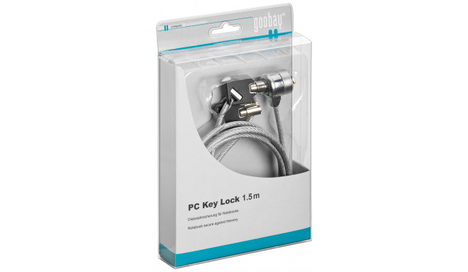 PC Notebook Lock, Steel cable with lock, 1.5m