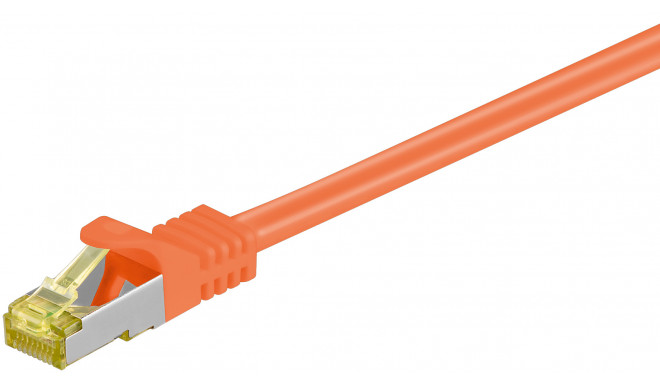 RJ45 Patch Cord CAT 6A S/FTP (PiMF), 500 MHz, with CAT 7 Raw Cable, orange