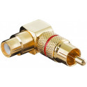 Adapter RCA (M) - (F), nurgaga, kullatud (A 196 R)