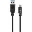 USB-C kaabel C - A 3.0m, USB 3.1 - USB 3.0, 5Gbps, must
