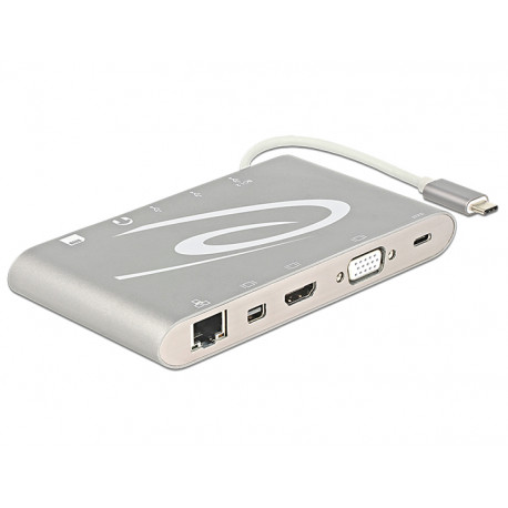 USB-C dock: 1xGigabit RJ45, 1xHDMI, 1x mini Displayport, 1x VGA, 3xUSB 3.0, 1xUSB-C, SD pesad,