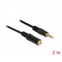 3.5mm pikenduskaabel 2.0m, 4pin, toetab IPhone, IPad, IPod, must