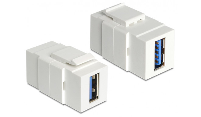 Delock Keystone Module USB 3.0 A female > USB 3.0 A female white