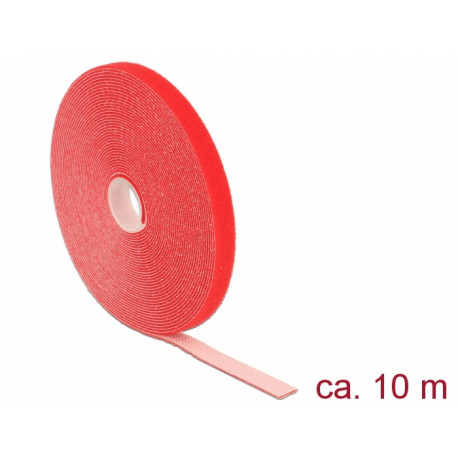 Delock Hook-and-loop fasteners L 10 m x W 13 mm roll red