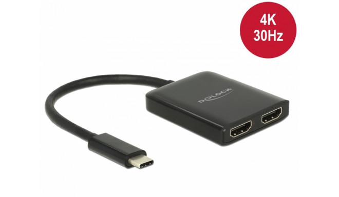 USB-C splitter 1 sisse / 2 välja HDMI (F) 2560x1440@60Hz / 3840x2160@30Hz