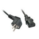 220V Toitekaabel 3.0m, must, CEE 7/7 pistik nurgaga - C13