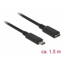 USB-C pikenduskaabel 1.5m, USB 3.1 5Gbps, 3A, must