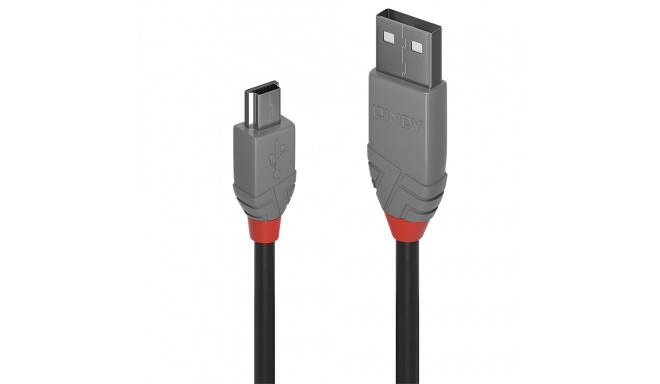 USB 2.0 kaabel A - Mini B 0.2m, ANTHRA