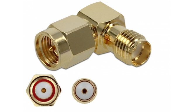 Delock Adapter SMA plug to SMA jack 90° 10 GHz