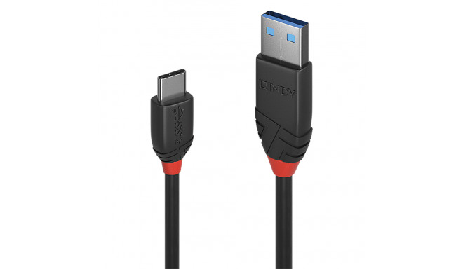 USB-C kaabel C - A 0.5m, USB 3.2, 10Gbps, 3A, Black Line