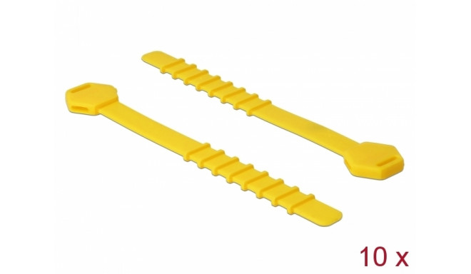 Kaablisidemed 120.0 x 9.0 x 1.5mm kollased, taaskasutatavad (10tk), silikonist