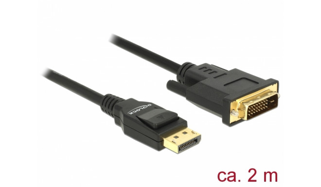 Displayport - DVI-D Dual Link kaabel 2.0m, must