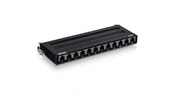 12-Port Cat6A Shielded Wall Mount Patch Panel