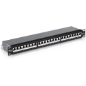 Paneel RJ45 Cat5e/Cat6/Cat6a 24 port varjestatud must