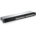 Paneel RJ45 Cat5e/Cat6/Cat6a 16 port varjestatud must