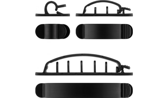 Cable management clip set, black