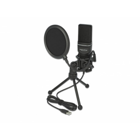 Kondensaator Mikrofon USB 2.0 - jalgadega, must, sobib ka Macidele