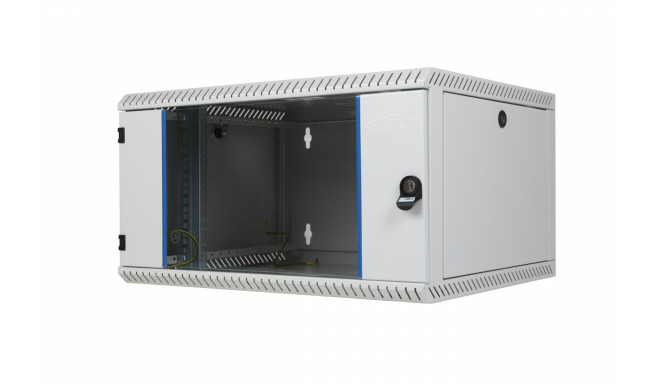 Wall mount cabinet single section, 9U, 600/500/465 width/depth/height mm, RAL 9005 ( welded construc