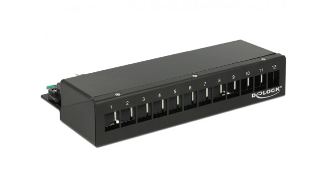 Delock Keystone Desktop Patch Panel 12 Port black