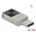 Mälupulk USB-C 64 GB, metallist korpus, hõbedane